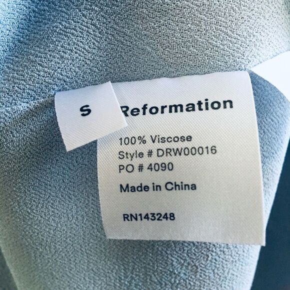 Reformation Garnet Wrap Dress Pelyana V-Neck Floral Print Dress In Blue Ref Sz S - Picture 13 of 16